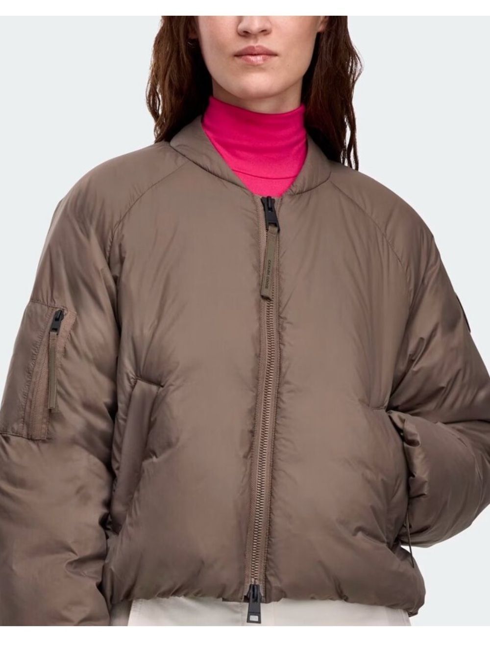 Canada Goose Womens Elba Bomber Jacket, taupe/gray